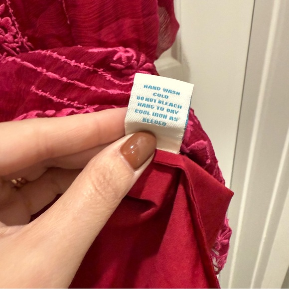 Sundance Cora Embroidered Cupro Wineberry Tunic Blouse Large - Picture 7 of 10